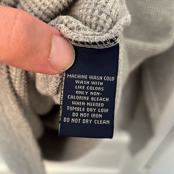 Polo Jeans Company Ralph Lauren Vintage Thermal Waffle Long Sleeve Henley - Picture 5 of 5